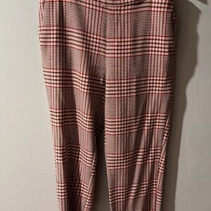 Old Navy Plaid Straight Leg Pants - Red and Black